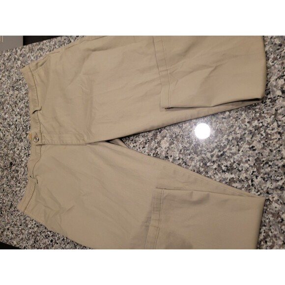 Lee Pants Mens 42x30 Khaki Total Freedom Relaxed Fit Cotton Blend Chino Casual - Picture 1 of 6